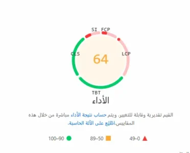 تقييم لموقع في اداه pagespeed insights