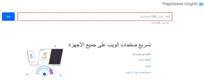 فتح أداة PageSpeed Insights 