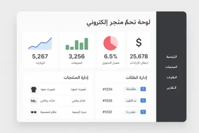 لوحة تحكم متجر الكتروني