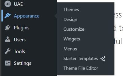 في لوحة تحكم الووردبريس، اذهب إلى المظهر > محرر ملفات القالب